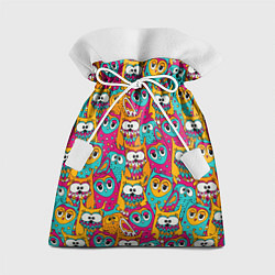 Мешок для подарков Совы разноцветные, цвет: 3D-принт