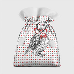 Мешок для подарков Мудрая сова в очках, цвет: 3D-принт