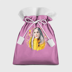 Мешок для подарков Billie Eilish Pink Art, цвет: 3D-принт