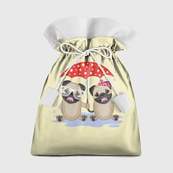 Мешок для подарков Влюбленные мопсы, цвет: 3D-принт