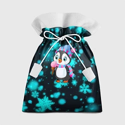 Мешок для подарков Новогодний пингвин, цвет: 3D-принт