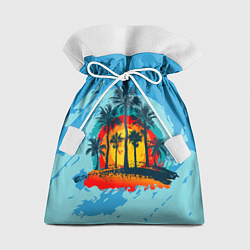 Мешок для подарков Море Пальмы Песок, цвет: 3D-принт