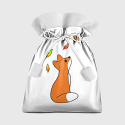 Мешок для подарков Лиса С Листиками, цвет: 3D-принт