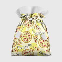 Мешок для подарков Узор - Пицца на желтом, цвет: 3D-принт