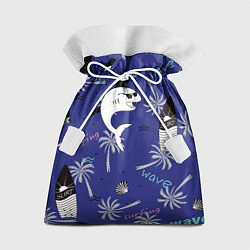 Мешок для подарков Акула и серфинг, цвет: 3D-принт