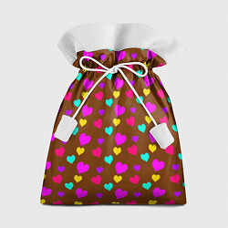 Мешок для подарков Сердечки разноцветные, цвет: 3D-принт