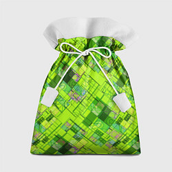 Мешок для подарков Ярко-зеленый абстрактный узор, цвет: 3D-принт