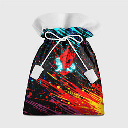 Мешок для подарков Cyberpunk 2077 Цветные брызги, цвет: 3D-принт