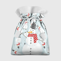 Мешок для подарков Снежный снеговик, цвет: 3D-принт