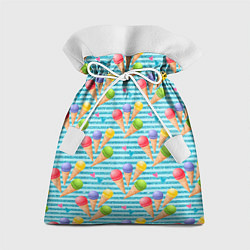 Мешок для подарков Разноцветное мороженое паттерн, цвет: 3D-принт