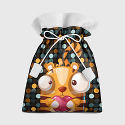 Мешок для подарков Крейзи тигр с сердцем, цвет: 3D-принт