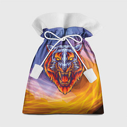 Мешок для подарков Тигр в водно-огненной стихии, цвет: 3D-принт