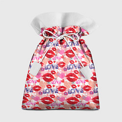Мешок для подарков LOVE поцелуи, цвет: 3D-принт
