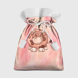 Мешок для подарков Круглый забавный бык, цвет: 3D-принт