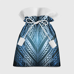 Мешок для подарков Неоновый абстрактный узор Синий и голубой неон на, цвет: 3D-принт