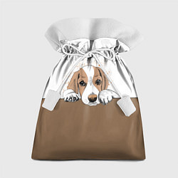 Мешок для подарков Грустный Щенок Бигля, цвет: 3D-принт