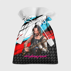 Мешок для подарков Cyberpunk2077 Johnny с гитарой, цвет: 3D-принт