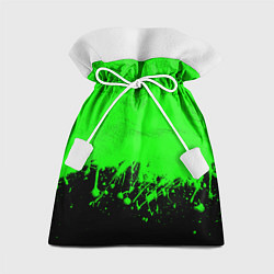 Мешок для подарков САЛАТОВЫЕ НЕОНОВЫЕ БРЫЗГИ КРАСКИ, цвет: 3D-принт