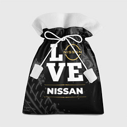 Мешок для подарков Nissan Love Classic со следами шин на фоне, цвет: 3D-принт