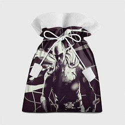 Мешок для подарков Ванпанчмен - на черно-белом фоне, цвет: 3D-принт