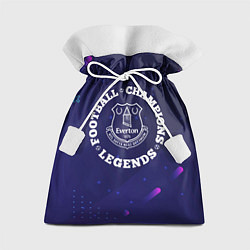 Мешок для подарков Символ Everton и круглая надпись Football Legends, цвет: 3D-принт