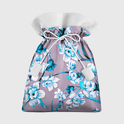 Мешок для подарков Летний стилизованный цветочный паттерн, цвет: 3D-принт