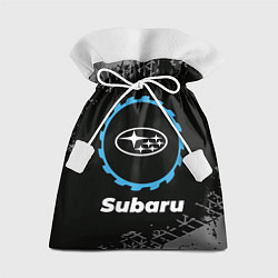 Подарочный мешок Subaru в стиле Top Gear со следами шин на фоне