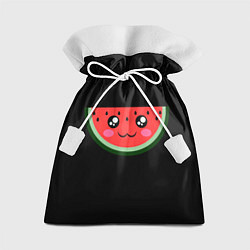 Мешок для подарков Арбузик на черном фоне, цвет: 3D-принт