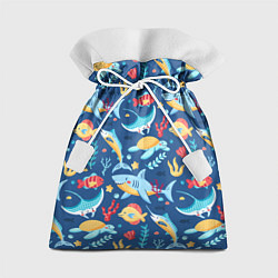 Мешок для подарков Акула, скат и другие обитатели океана - лето, цвет: 3D-принт