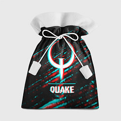 Мешок для подарков Quake в стиле glitch и баги графики на темном фоне, цвет: 3D-принт