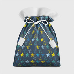 Мешок для подарков Парад звезд на синем фоне, цвет: 3D-принт