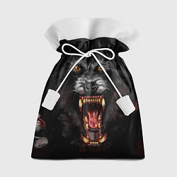 Мешок для подарков Злой волк с открытой пастью, цвет: 3D-принт