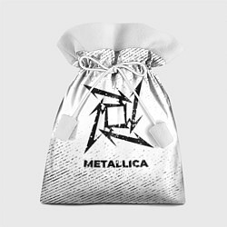 Мешок для подарков Metallica с потертостями на светлом фоне, цвет: 3D-принт