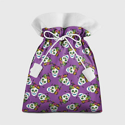 Мешок для подарков Сахарные черепа на фиолетовом паттерн, цвет: 3D-принт