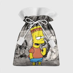 Мешок для подарков Барт Симпсон - начинающий индеец, цвет: 3D-принт