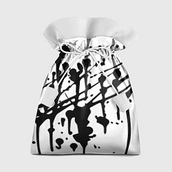 Подарочный мешок Чёрные кляксы на белом фоне - минимализм