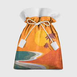 Мешок для подарков Закат на побережье минимализм, цвет: 3D-принт
