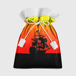 Мешок для подарков Пиратский корабль на закате, цвет: 3D-принт