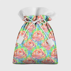 Мешок для подарков Алые розы акварель, цвет: 3D-принт