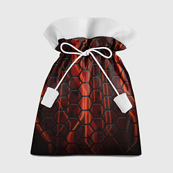 Мешок для подарков Соты на красном фоне, цвет: 3D-принт