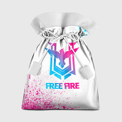 Мешок для подарков Free Fire neon gradient style, цвет: 3D-принт