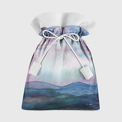 Мешок для подарков Горный пейзаж акварель, цвет: 3D-принт