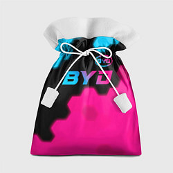Мешок для подарков BYD - neon gradient: символ сверху, цвет: 3D-принт