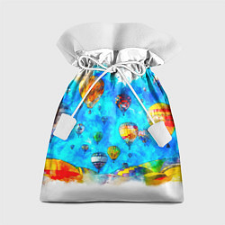 Мешок для подарков Воздушные шары на фоне голубого неба рисунок, цвет: 3D-принт
