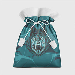 Мешок для подарков Голова синего волка, цвет: 3D-принт