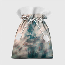 Мешок для подарков Абстрактные синие и белые краски, цвет: 3D-принт