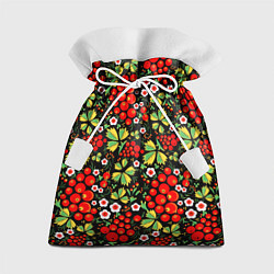 Мешок для подарков Русские узоры - цветы и ягоды, цвет: 3D-принт