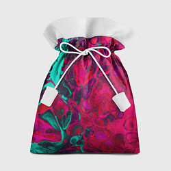 Мешок для подарков Зелено-малиновые разводы, цвет: 3D-принт