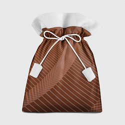Мешок для подарков Абстрактные белые линии на коричневом паттерне, цвет: 3D-принт