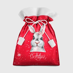 Мешок для подарков Кролик 2023 - с новым годом!, цвет: 3D-принт